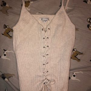 american eagle lace up sweater tank top
